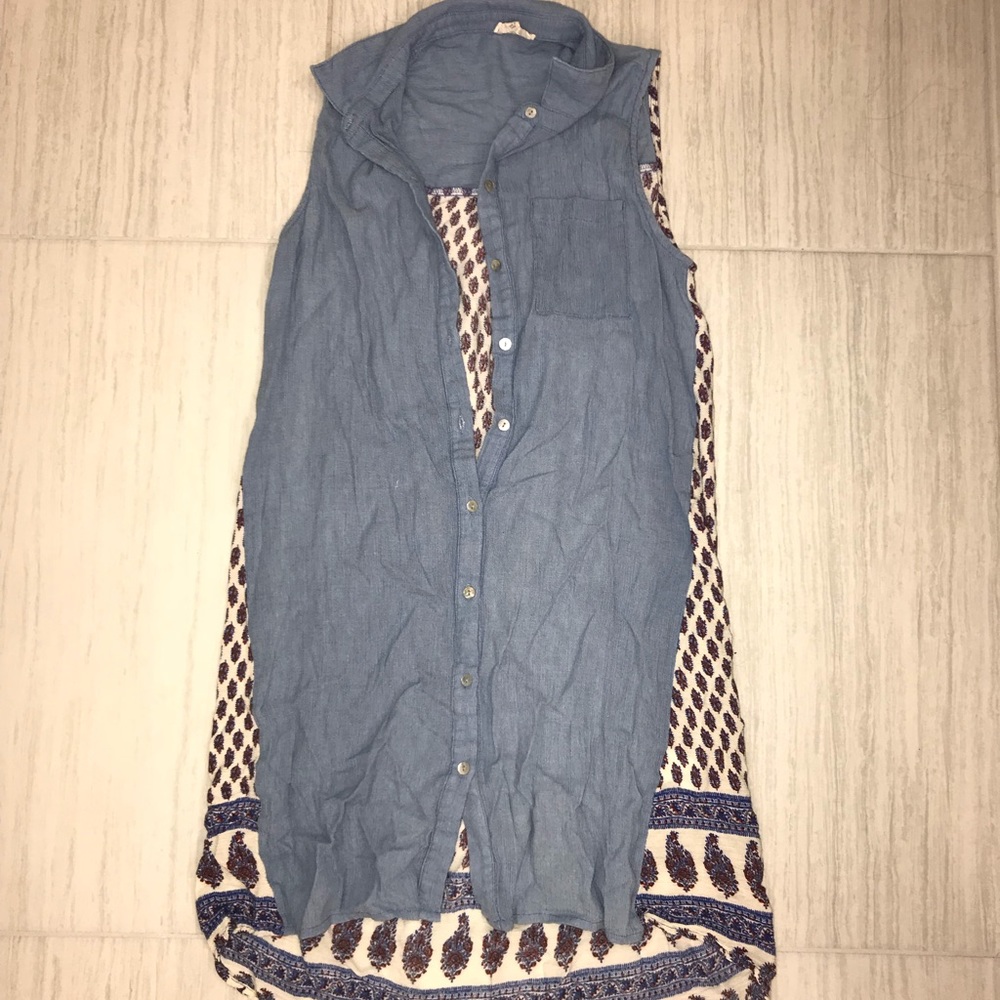Denim/ patterned dress